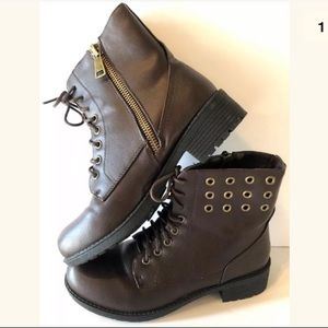 Seven7 Combat Boots Grunge Zippers Grommets